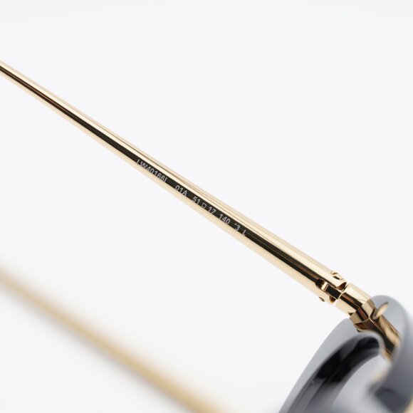 Loewe LW40166I 01A Sunglasses Shiny Black/Gold Cat Eye Frame, Grey Lenses main image 9